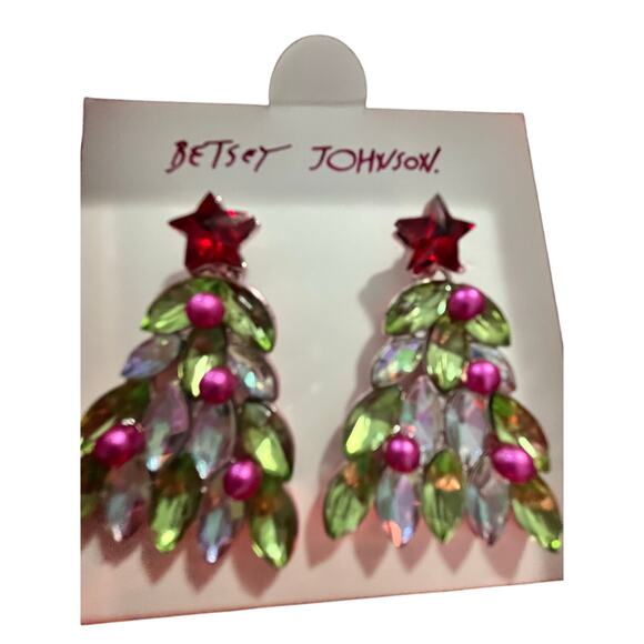 NWT Betsey Johnson Christmas Tree Earrings β¨ - Picture 5 of 5